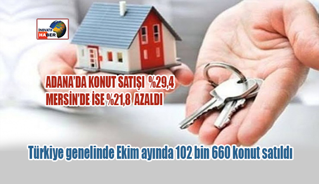 Adana'da konut satışı yüzde 29.4, Mersin'de ise yüzde 21.8 azaldı