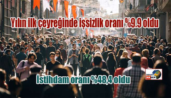  İşsizlik oranı yüzde 9,9 seviyesinde gerçekleşti