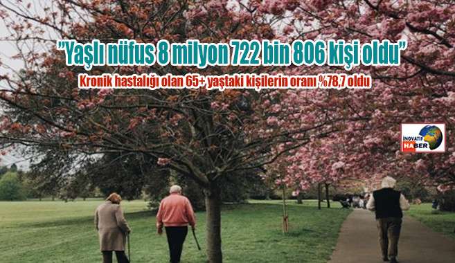 Yaşlı nüfus 8 milyon 722 bin 806 kişi oldu